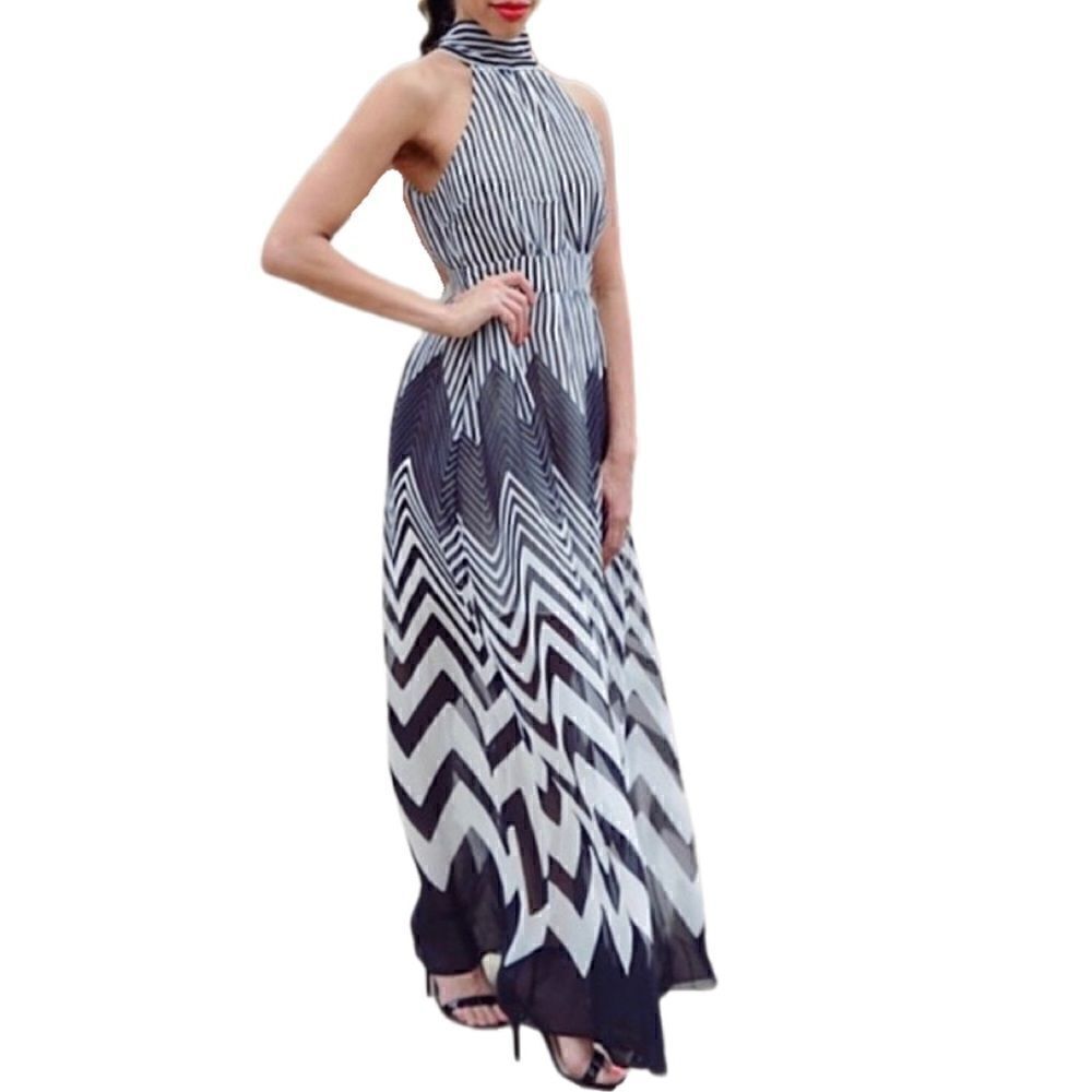 Striped & Chevron Maxi Dress Sz M